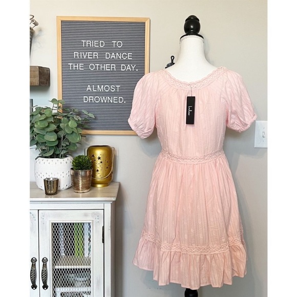 NWT Lulus New With Tag Size Medium Light Pink Lined Summer Tank Dress - Picture 3 of 9